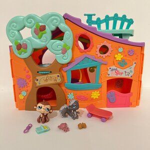Littlest Pet Shop Pets Only Clubhouse with Squirrel #484 and Monkey #485